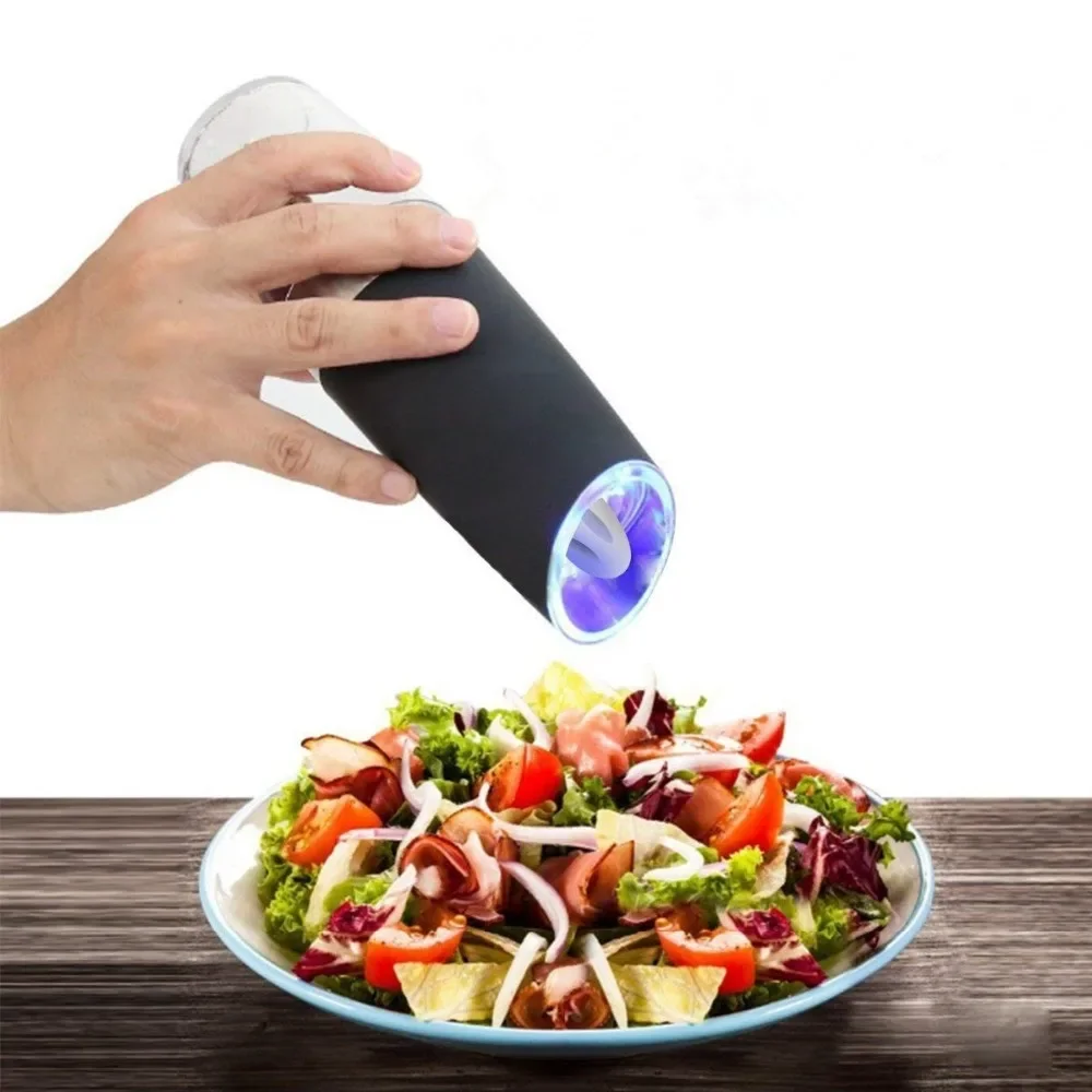 Automatic Electric Gravity Induction Stainless Steel Pepper Grinder Salt and pepper Mill Food Particles Grinder for Home Kitchen