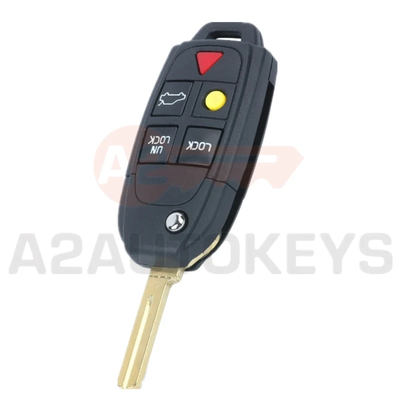 A2AUTOKEYS LQNP2T-APU 5 Buttons 315 MHZ 48 Chip Flip Car Smart Remote Key For Volvo XC70 XC90 S60 S70 S80 V70 2004-2015