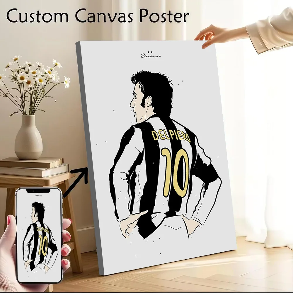 Del Piero Canvas Poster Customizable Printed Canvas Painting Wall Art for Fans Home Decorations Aesthetic Decoration Living Room
