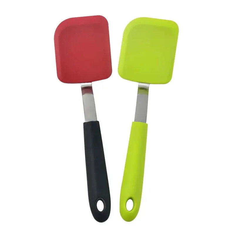 1Pc Non-Stick Fried Steak Spatula - Silicone Long Handle Frying Spatula Mini Kitchen Utensils