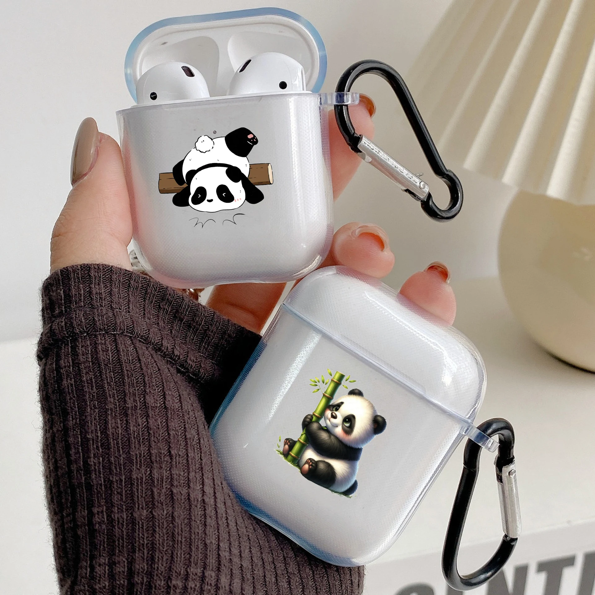 Tickle Panda Silicone Case For Apple Airpods 1 or 2 Shockproof Cover For AirPods 3 Pro Pro2 Transparent Earphone Protector Capas