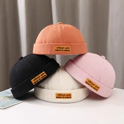 Fashion Unisex Brimless Hat Breathable Letter Embroidery Beanie Hat Outdoor Men Women Adjustable Casual Docker Cap Hip Hop Hats