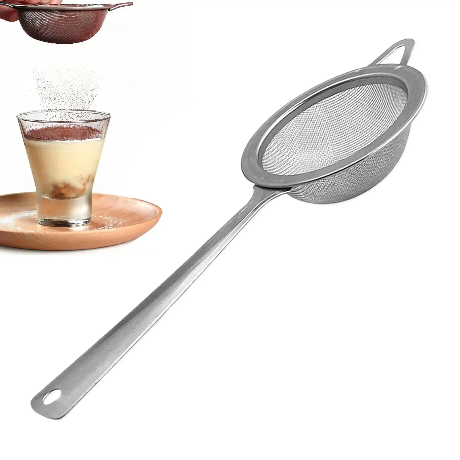 17x6.5x2.5cm Flour Duster Stainless Steel Even Dispensing Powdered Sugar Sifter for Baking Enthusiasts Pros Beginners Fine Mesh