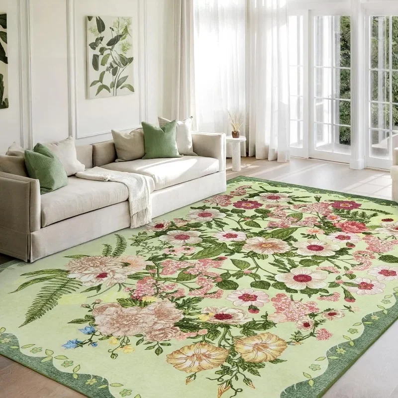 

Floral Area Rug – Large Modern Vintage Carpet for Living Room, Soft Non-Slip Machine Washable Floor Mat for Sofa Coffee Table