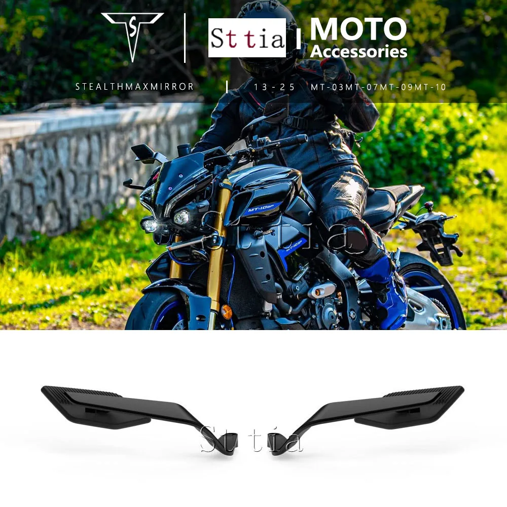 Für Yamaha MT 03 MT 07 MT09 MT10 21-25 Motorrad Spiegel Wind Flügel Seite Rückspiegel rückspiegel Anti-Glare 360 °   Verstellbar