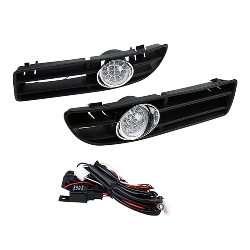 

1 Pair LED Foglamp Front Grille Front Bumper Grille Fog Lights Accessories For VW Bora Jetta MK4 1999-2007-T61C