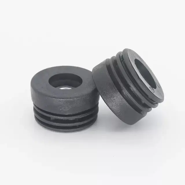 2 Stück/Set M6 M8 M10 Runde Mutter-Lochstopfen Schwarze Runde Kunststoff-Rohrstopfen Verstellbare Schraubfüße Möbelbein-Abdeckungen Endkappen – Detail 5