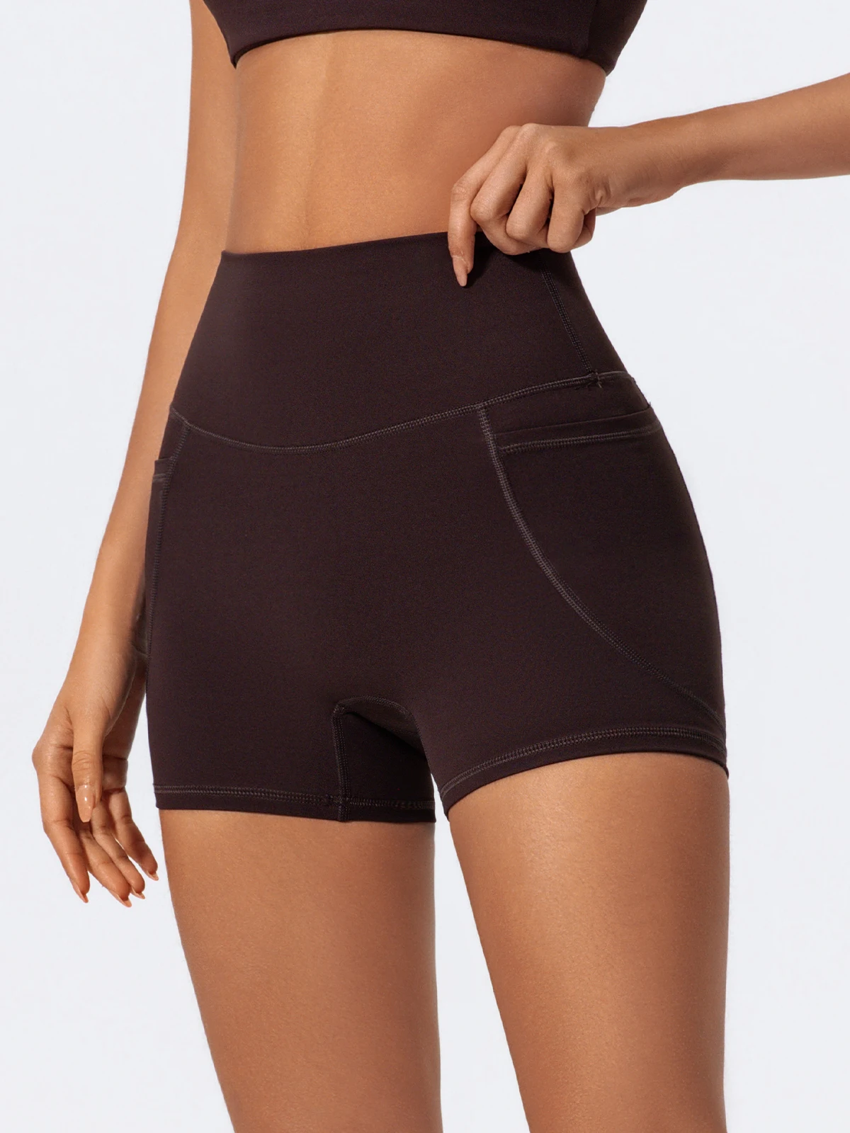 Hearuisavy Taschen Workout Gym Legging Frauen Radfahren Shorts Quick-Dry Yoga Kleidung Atmungsaktiv Hohe Taille Sport Shorts Weibliche – Detail 28