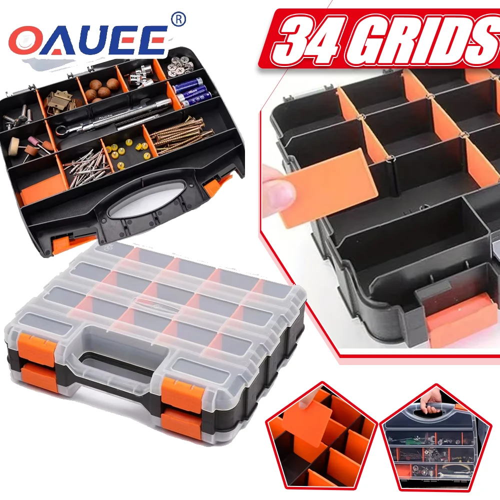 

34 Compartments Double Side Tools Customizable Removable Plastic Dividers Hardware Box Storage Excellent for Screws Nuts