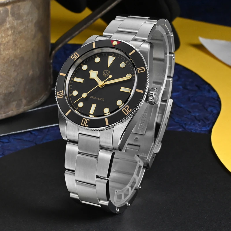 Watchdives WD7922 BB54 Watch VH31 Quartz Movement Waterproof 200m Sapphire Luminous 37mm Vintage Stainless Steel Men Watches