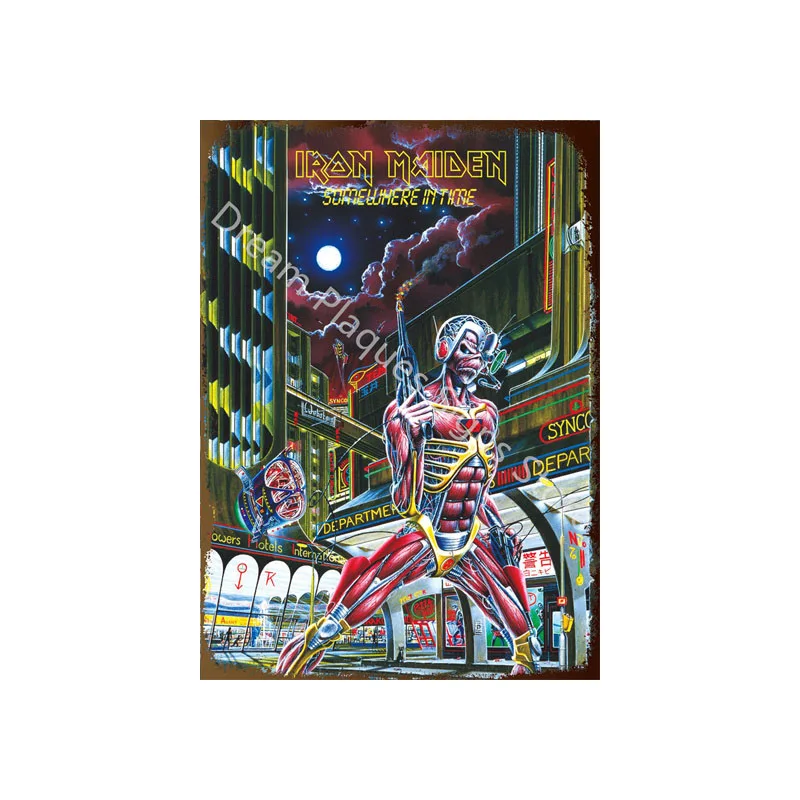 Iron Maiden Book of Souls Officieel Metalen Tin Bord 8x12 Inch, Vintage Rock Band Poster Wall Art voor Bar Pub Man Cave Home Decor