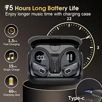 Ecouteurs Bluetooth sans Fil Sport, 75H Ecouteurs Bluetooth 5.4 HiFi Stéréo, Oreillette Bluetooth avec Réduction de Bruit ENC Mic, Écran LED, IP7 Étanche Casque Bluetooth pour Running/Gym 3