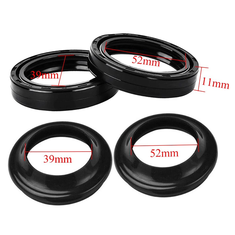 Motorcycle Front Fork Oil Dust Seal Kit 39x52x11mm Front Shock Absorber Dust-proof For Harley Kawasaki Yamaha Honda Suzuki