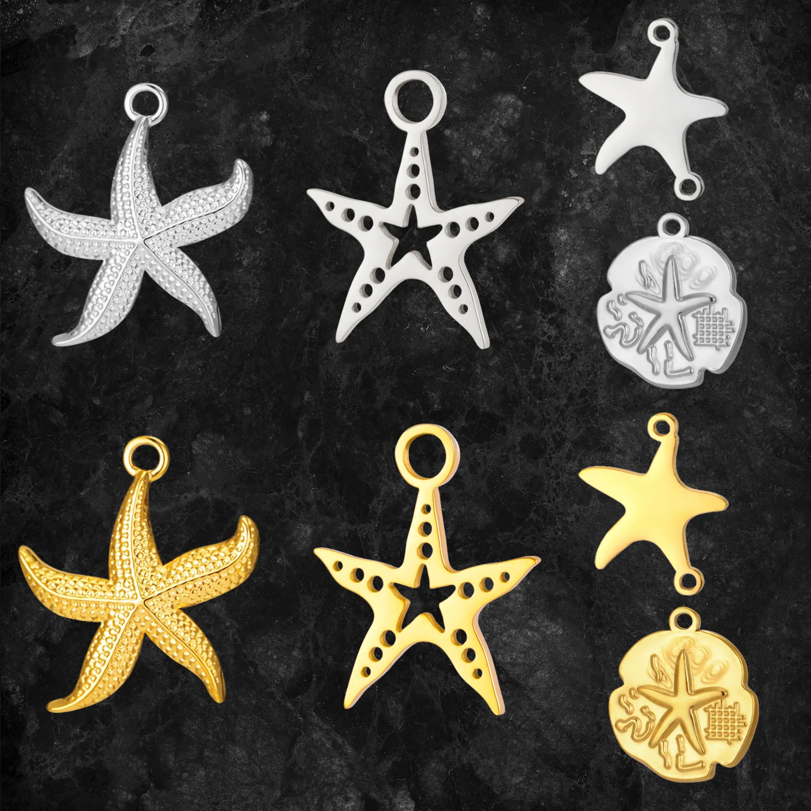 

5pcs Stainless Steel Star Pendants for Bracelet Necklace Christmas Jewelry Accessories