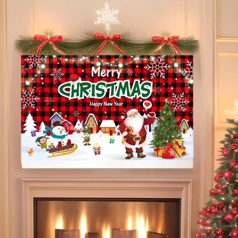 

Рождественская сцена фон из полиэфирной ткани для праздничного украшения и фотографии 87HA