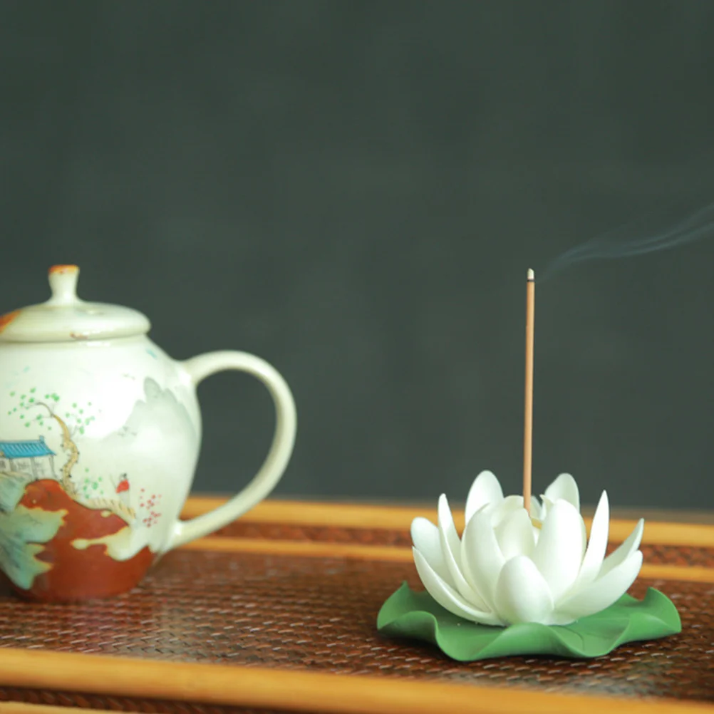 

1PC Lotus Flower Shape Incense Holder Incense Burner Coil Incense Holder Supplies Ceramic Ornament