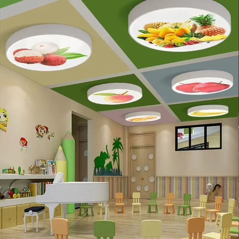 Modern Creative Fruit Pattern Chandelier Shaped Decorative Chandelier Hexagonal Round Square Shape Splicing Hanging Wire Lamp