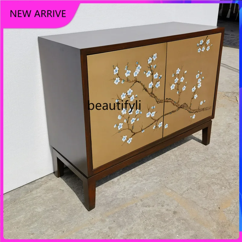 

Plum blossom two-door cabinet, side cabinet storage, storage entrance, European-style decoration ornament H