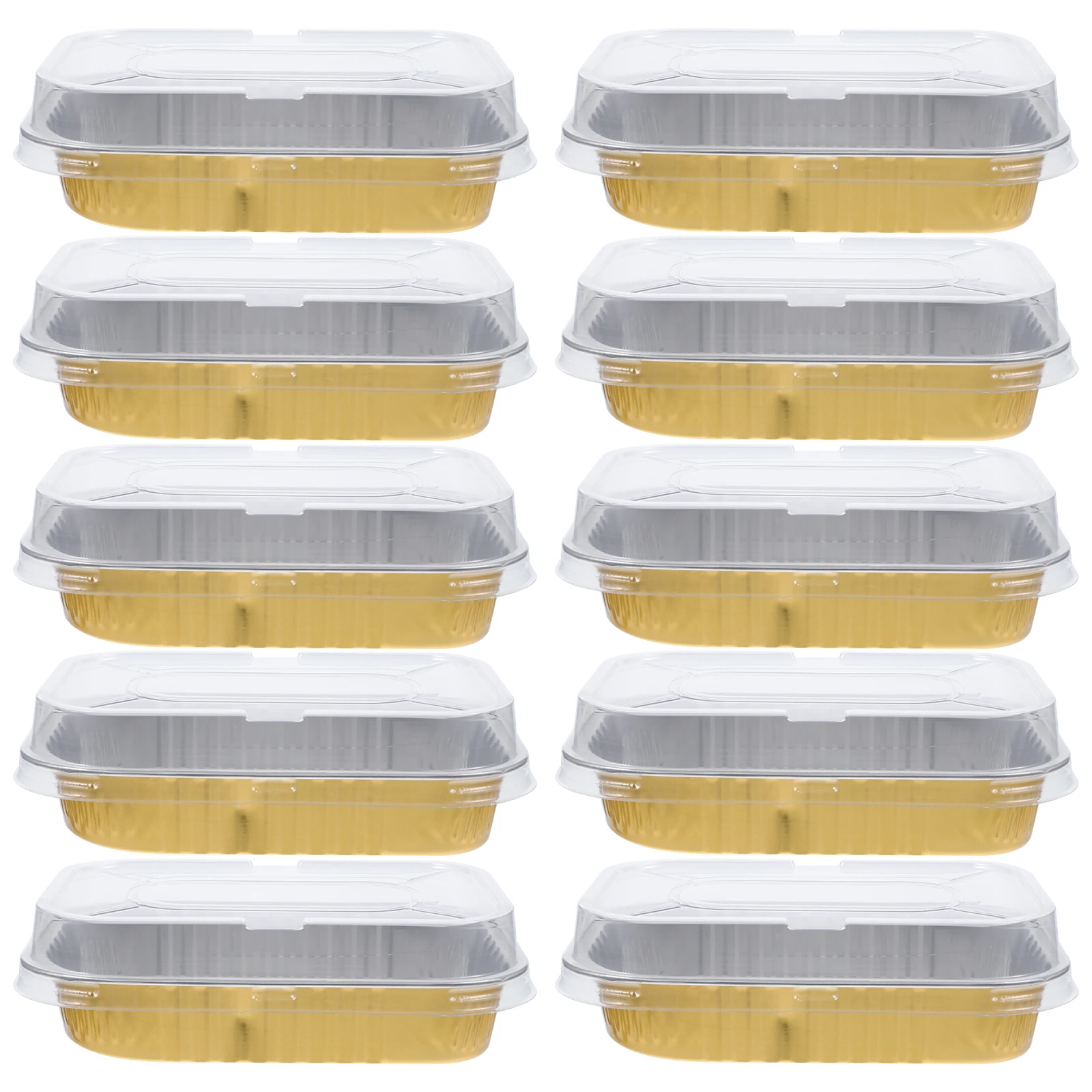 

10pcs Aluminum Foil Food Boxes Large Capacity Grill Pans Multi-Use Bbq Cake Pan Takeout Container Baking Roasting Camping Foil