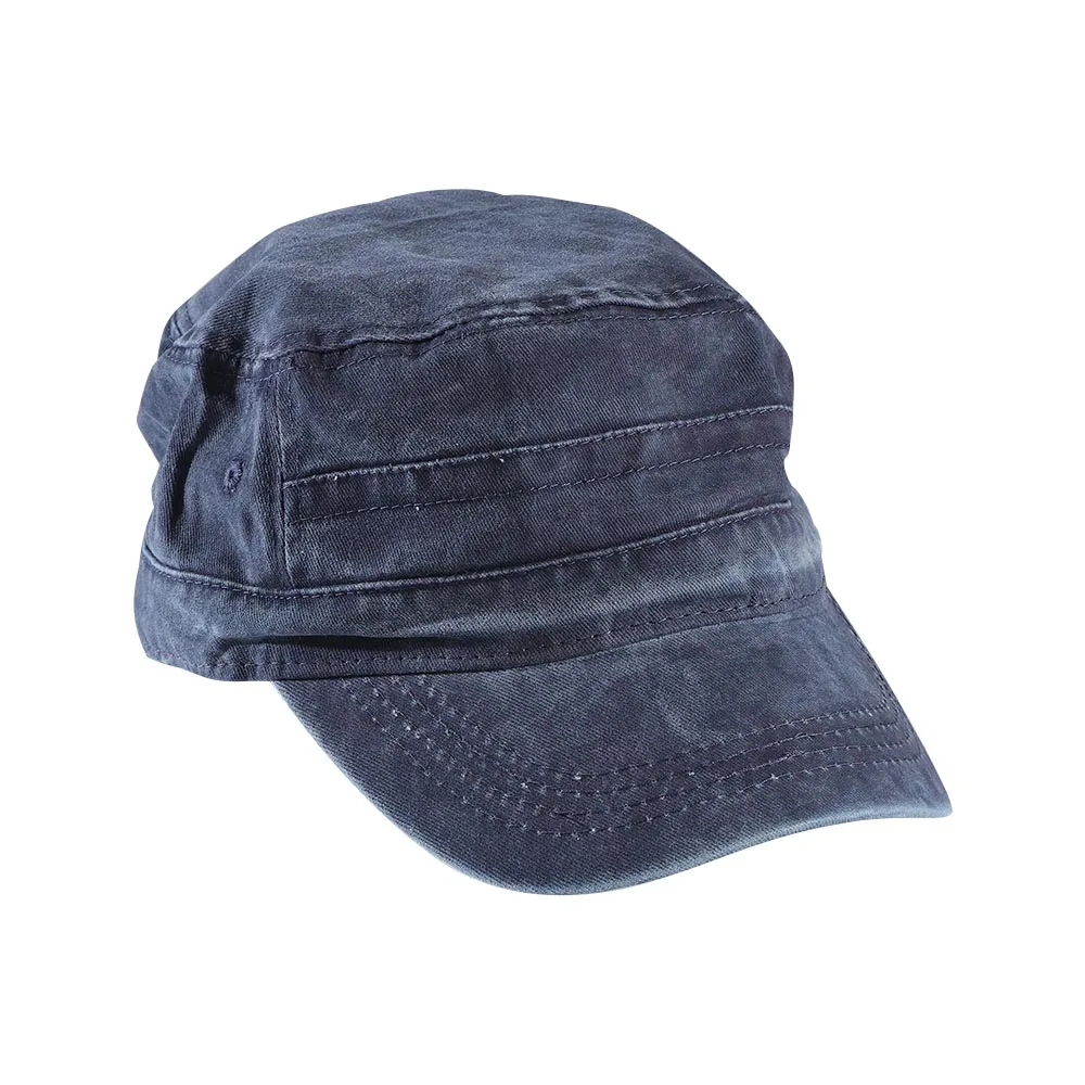 الصلبة اللون الكلاسيكية الشمس شقة للجنسين خمر قبعة الرجال البوليستر قبعة الجيش #1