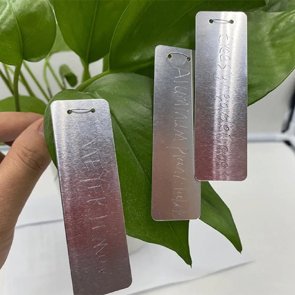 100pcs/Sets Metal Plant Labels Waterproof DIY Write Aluminum Double Hole Greenhouses Potting Test Labels Tree ID Tags Flower