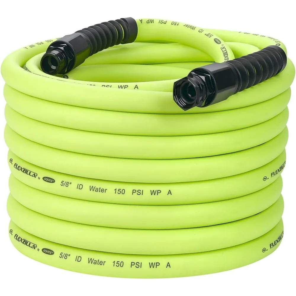 Water Hose with Reusable Fittings, 5/8 in. x 100 ft., Heavy Duty, Lightweight, Drinking Water Safe