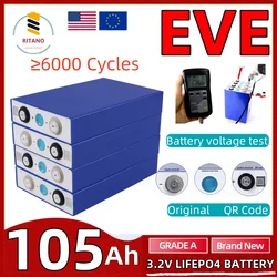 Original EVE 3.2V LiFePO4 Cell 280K 304K 105AH with QR Max 3C Discharge Grade-A DIY 12V 24V 48V Lithium Iron Phosphate Battery