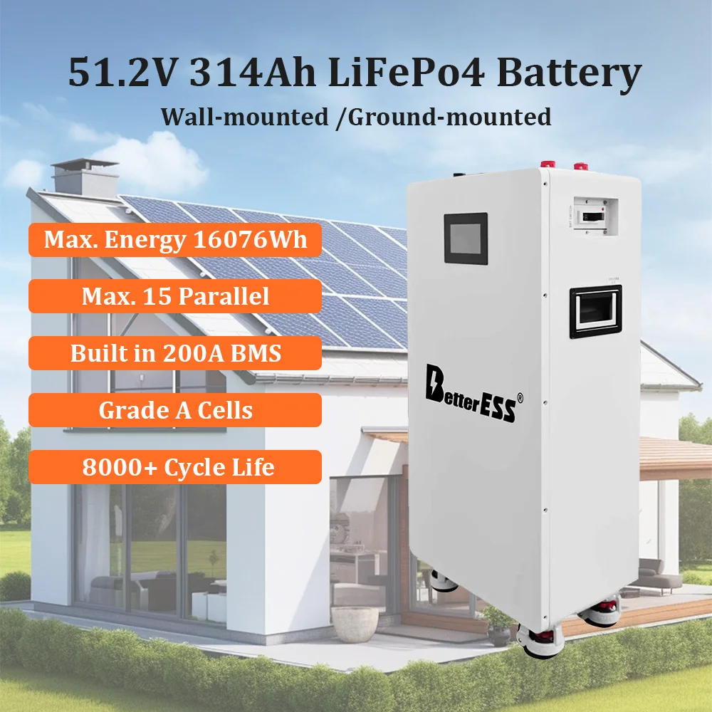 

16KWH LiFePO4 Battery Pack 48V Powerwall Brand New Grade A 48V 280Ah/314Ah 8000 Cycles 100% Full Capacity Home Energy Storage