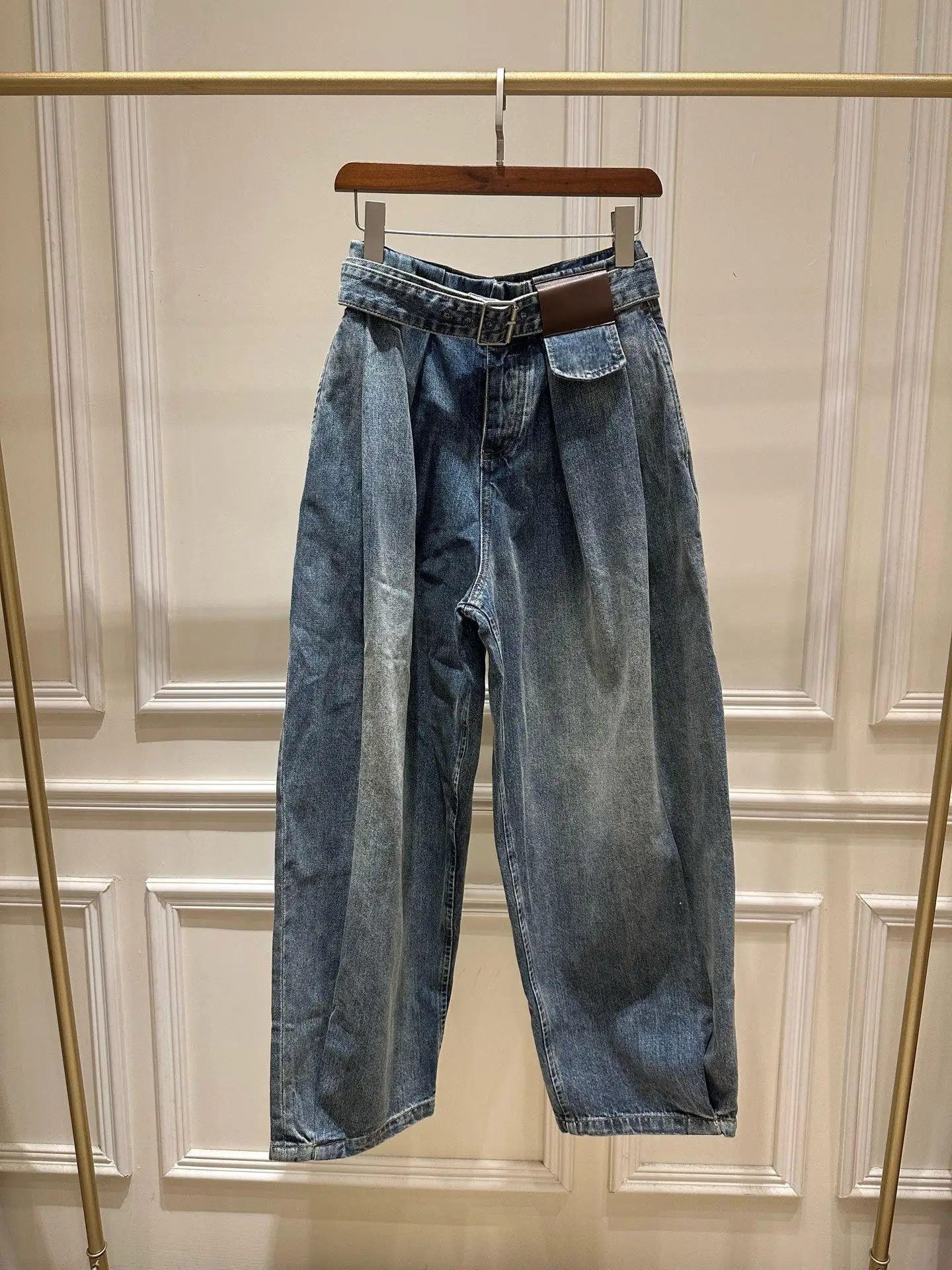 

Spring 2026 high waisted retro lace up women's jeans and pants loose casual versatile streetwear