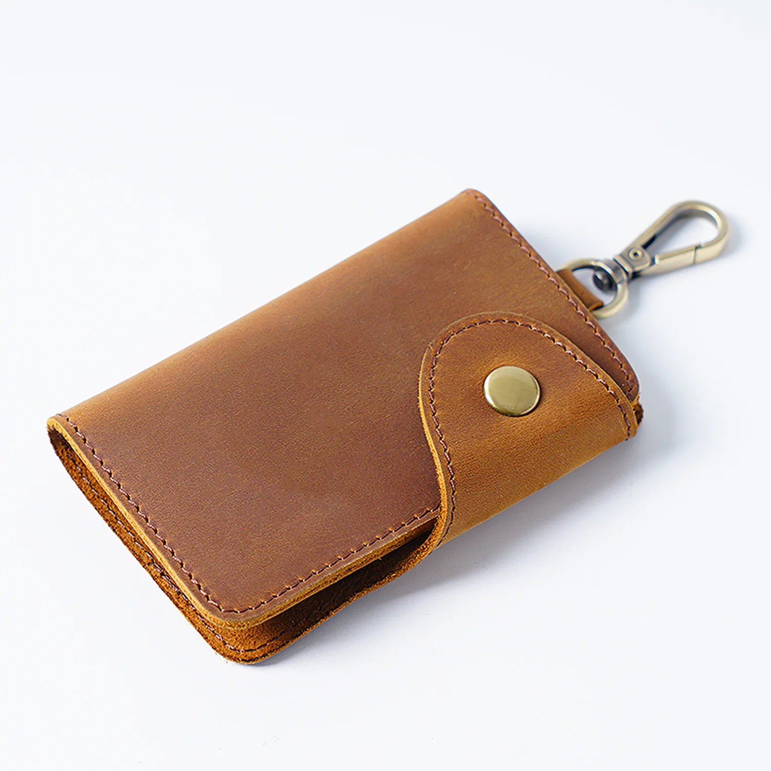 Cowhide Handmade Keychain Bag Genuine Leather Car Multifunctional Waist Hanging Key Bag Card Bag Coin Purse