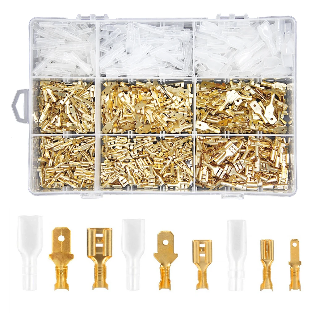 Pack of 900 Spade Crimp Terminal Connectors Portable Repair Supplies