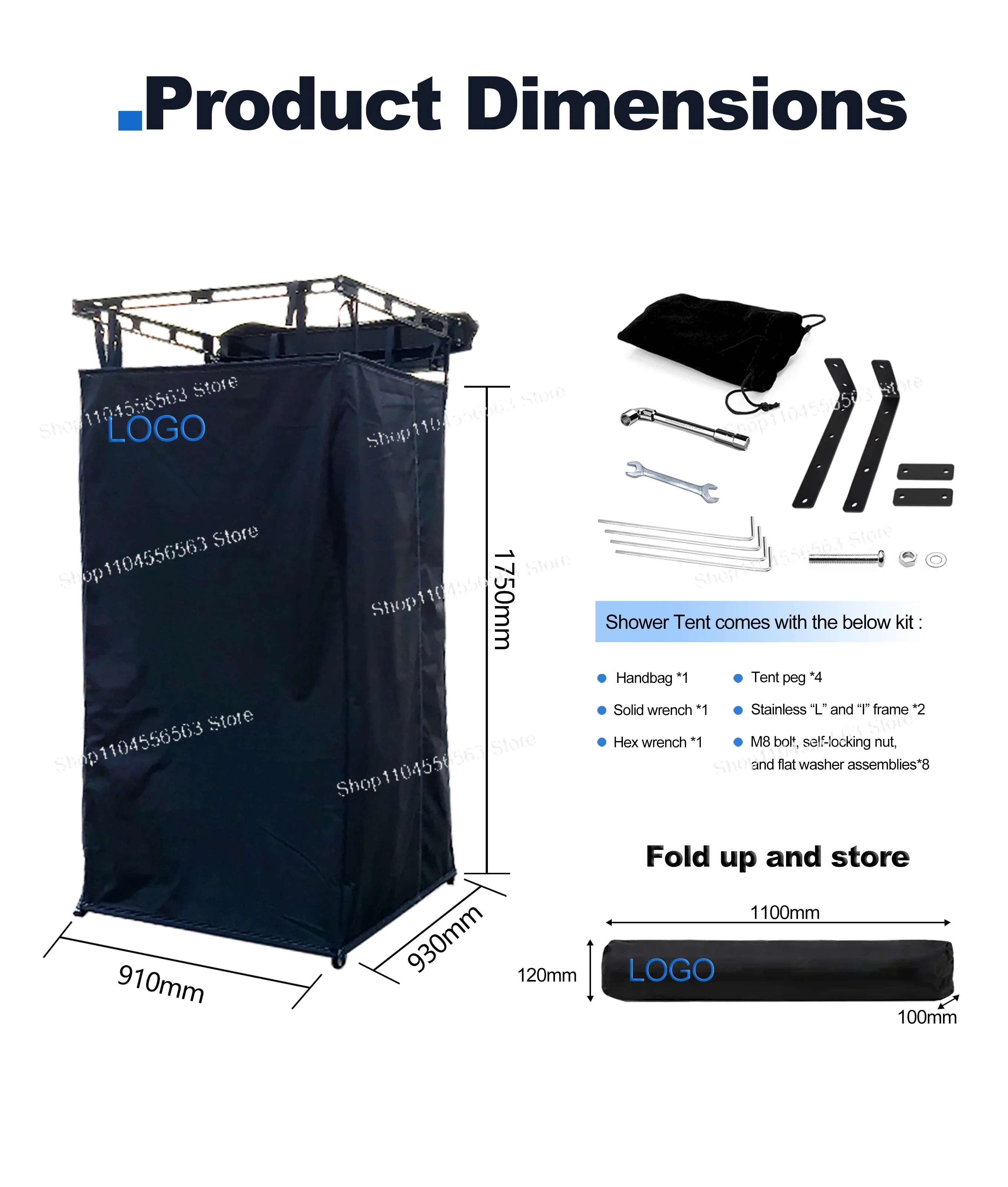 Portable Outdoor Shower Tent Camping Changing Toilet Privacy Shelter for Beach Camping RV Quick Setup