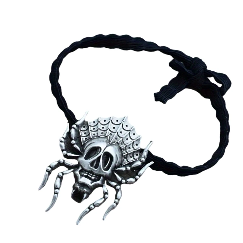 Halloween Skull Hairrope for Adult Girl Dark Series Hair Styling Ornament