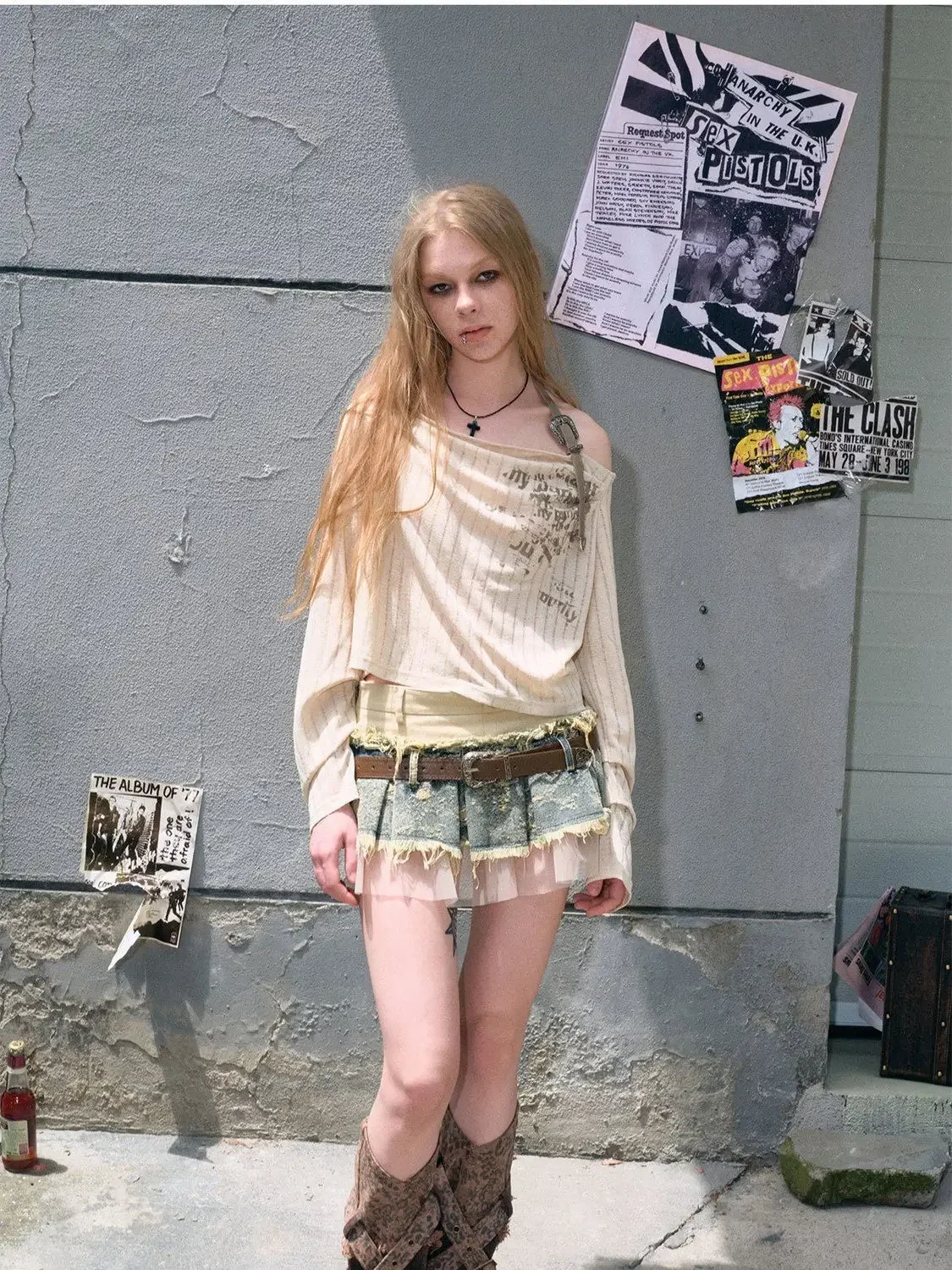 New American Retro Mesh Patchwork Denim Skirts Women Summer All-match Streetwear Y2k Faldas Punk Grunge Clothes 2000s Harajuku