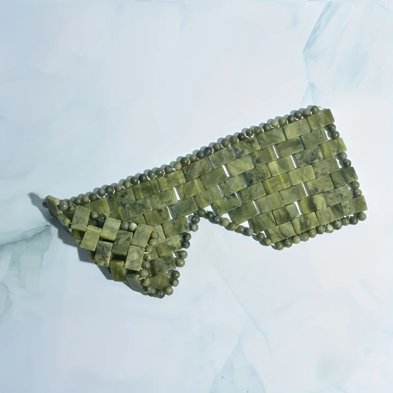 ใหม่หยก Facial Eye Mask Gouache Scraper Roller เครื่องนวดหยกหิน Guasha Cold Therapy Anti Aging Jade Mask เครื่องมือความงาม