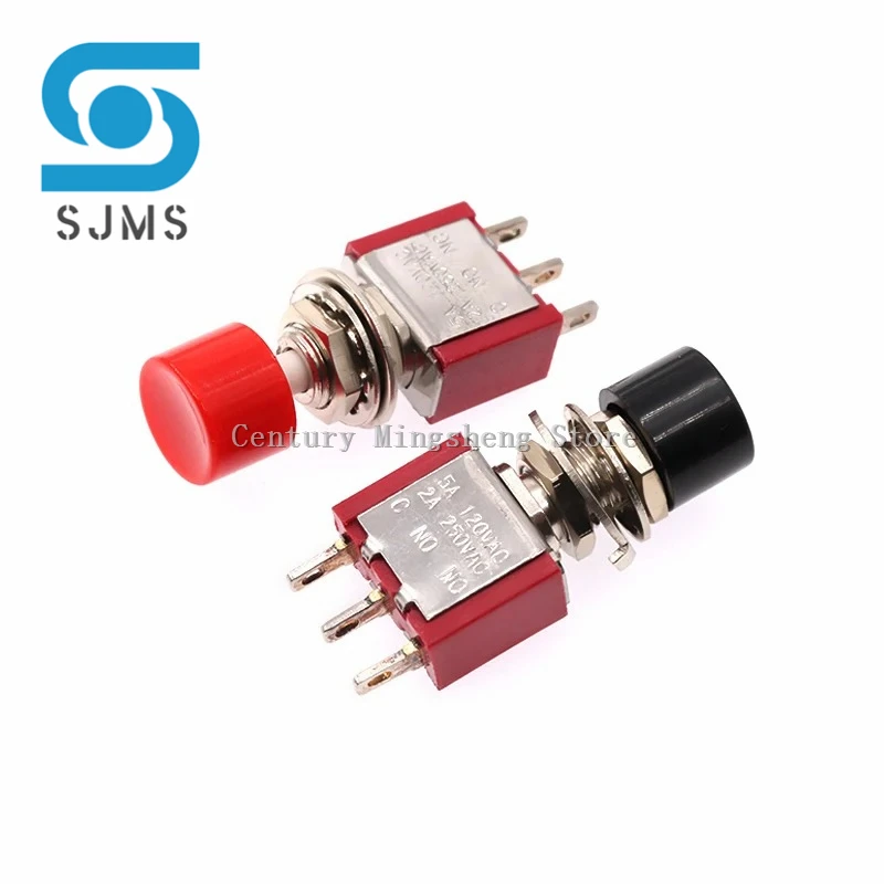 1Pcs DIP 3Pin C-NO-NC 6mm Mini Momentary Automatic return Push Button Switch 3 Feet ON-(ON) 2A 250VAC/5A 120VAC Toggle Switches