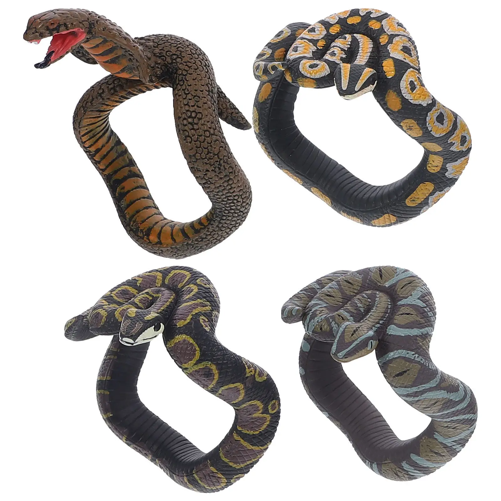 

4Pcs Snake Shape Bracelets Lightweight Simulation Serpent Props Perfect for Parties Pranks Game Decorations Creative Hand