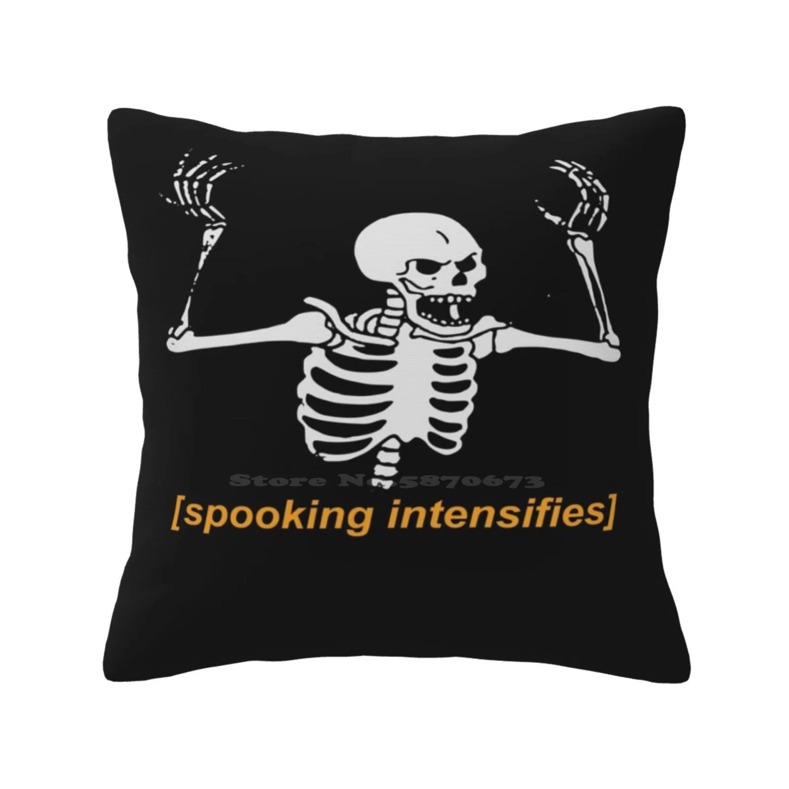 Spooking Intensifies Spooky Scary Skeleton Meme Pillow Cover Hug Pillowcase Spooky Meme Scary Skeleton Halloween October