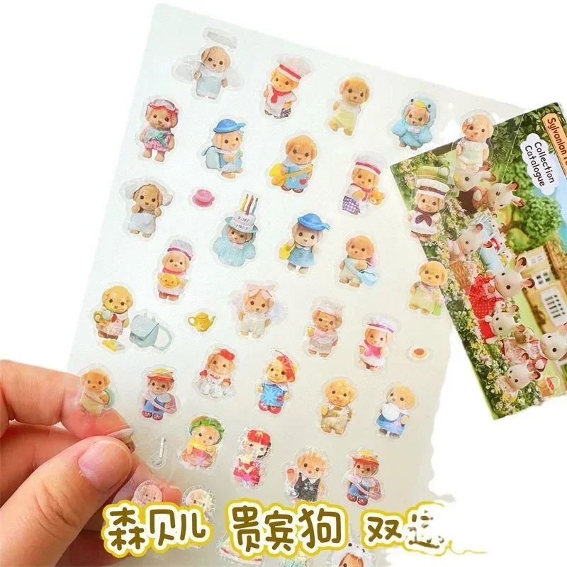 Очаровательные наклейки Sylvanian Families с красивым померанским носом щенка для декоративного материала для багажа