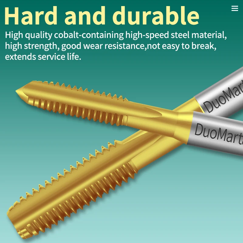 

DUO MARTAP HSSE-M35 JIS Standard TIN Coating Straight Fluted Hand Tap M1 M1.2 M1.6 M2 M3 M4 M5 M6 M8 M10 M12 Machine Thread Taps