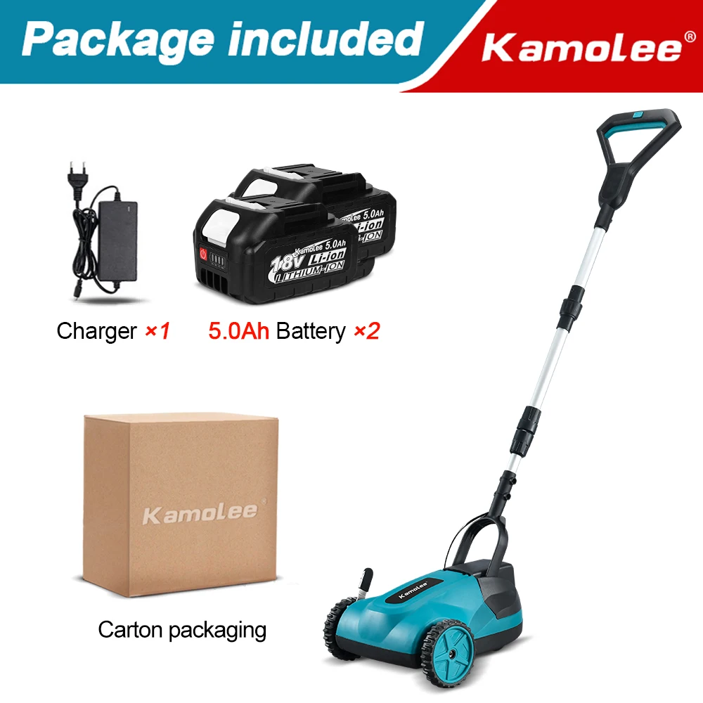 Kamolee borstelloze elektrische grasmaaier, draadloze grasmaaier, 3 in hoogte verstelbare tuinsnijders voor Makita18V-batterij