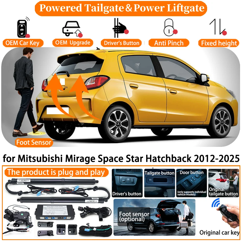 

Powered Tailgate for Mitsubishi Mirage Space Star Hatchback 2012-2025 Automatic Electric Power Tailgate Tail Gate Lift kit