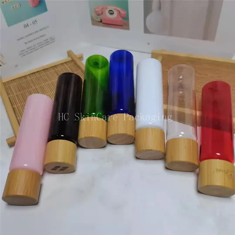 

Cosmetic Spray Bottle with Lotion Pump Round Air Tight Leakproof Flat Bottom Borosilicate Glass Test Tube with Bamboo Screw Cap