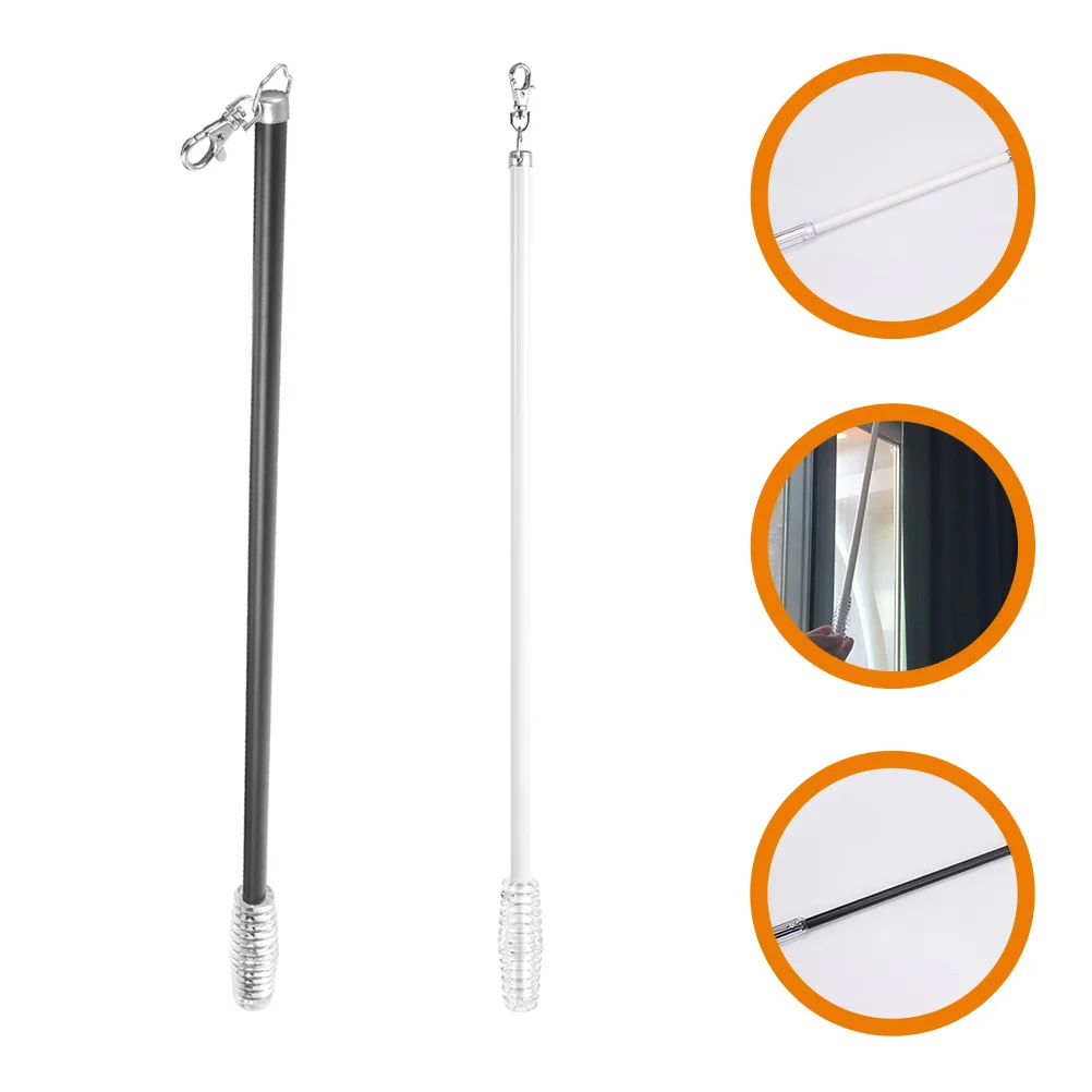 2 قطعة قضيب سحب الستائر فتاحة الستار استبدال عصا طويلة سبائك الألومنيوم خفيفة الوزن قوي سطح أملس سهلة الإمساك #2