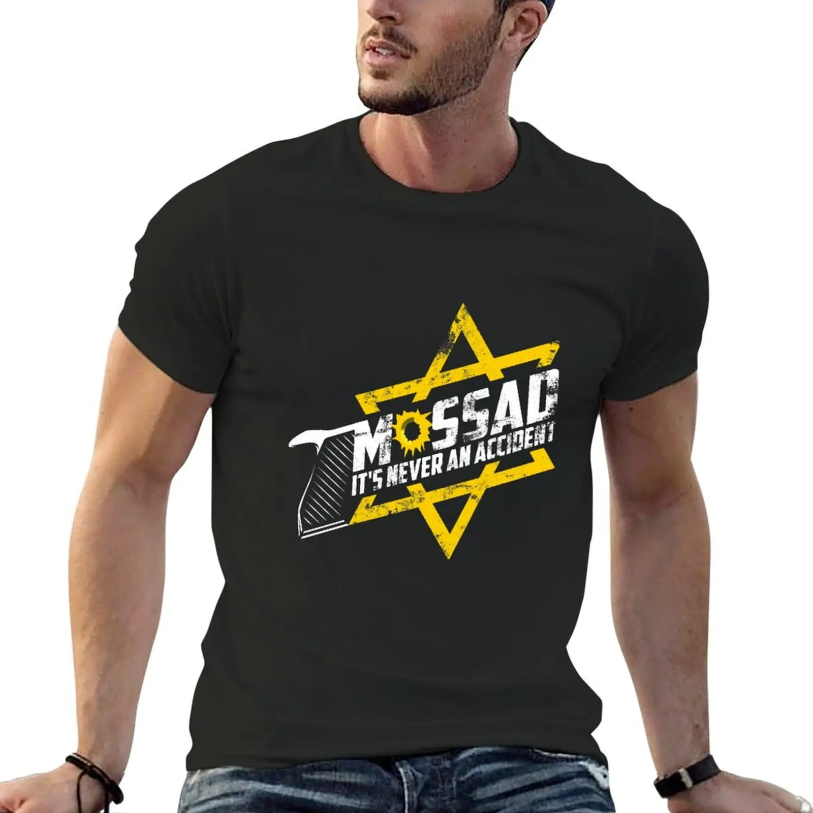 

Mossad - It's Never An Accident Ver. 2 T-Shirt boys animal print quick-drying men t shirt