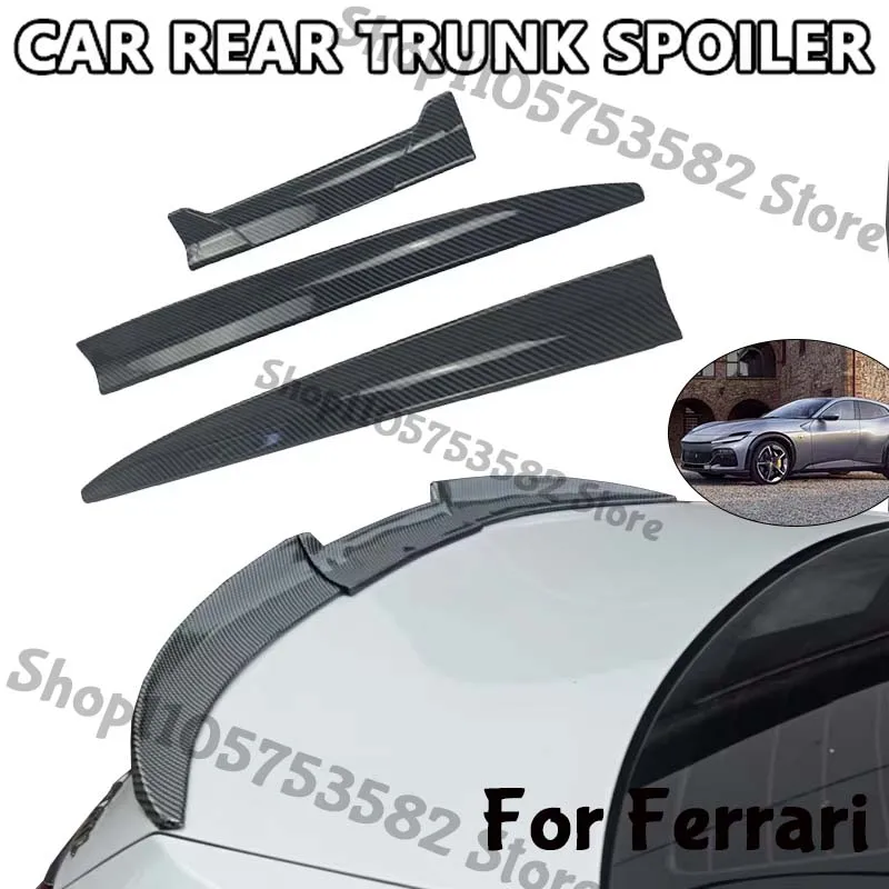3Pcs DIY Cuttable Rear Trunk Spoiler Roof Wing Matte Black Universal Car Spoiler For Ferrari Sedan Hatchback Modification