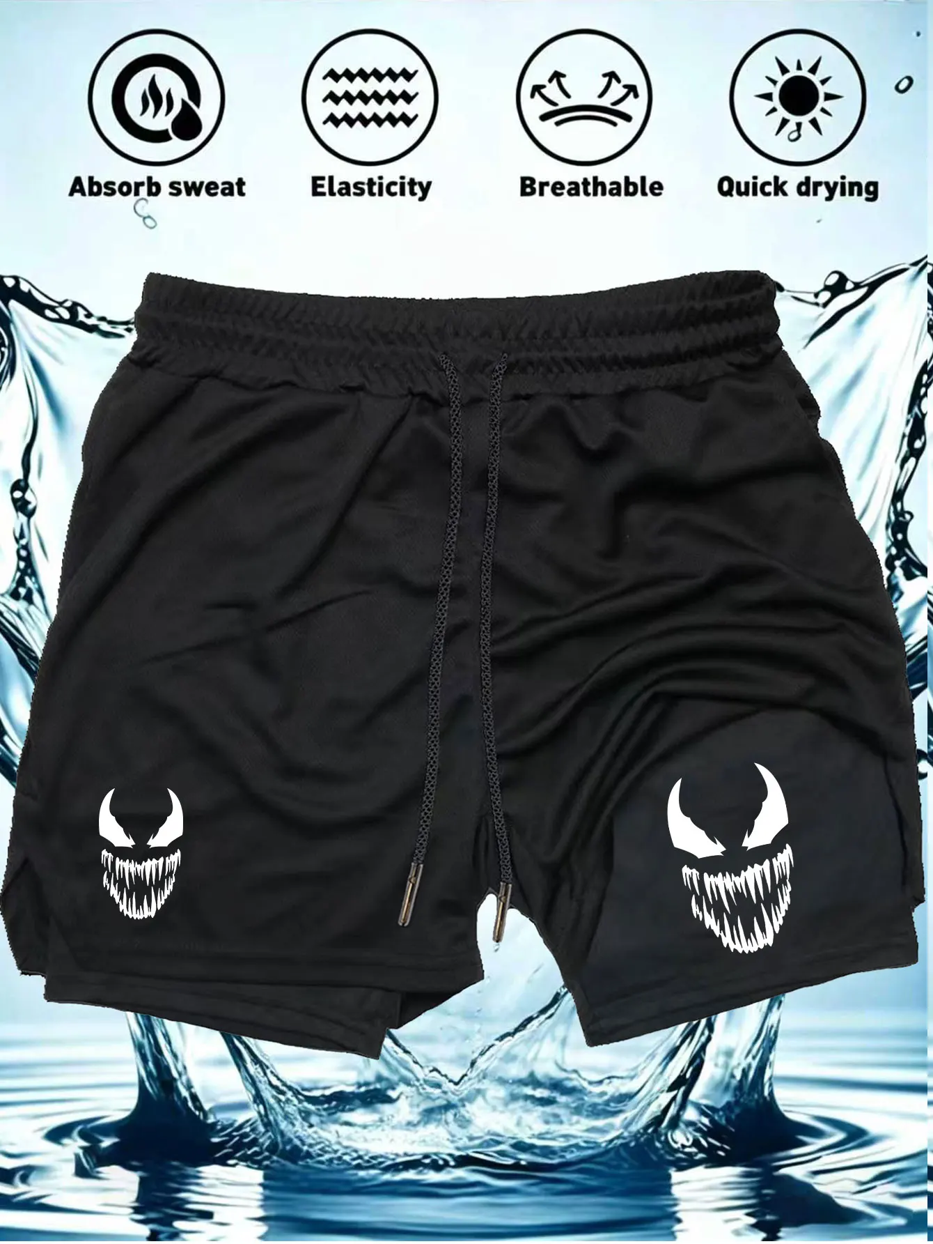 Summer Men Letter Print Sweatpants Casual Shorts Men's Trousers Zipper Pocket Short Sportswear