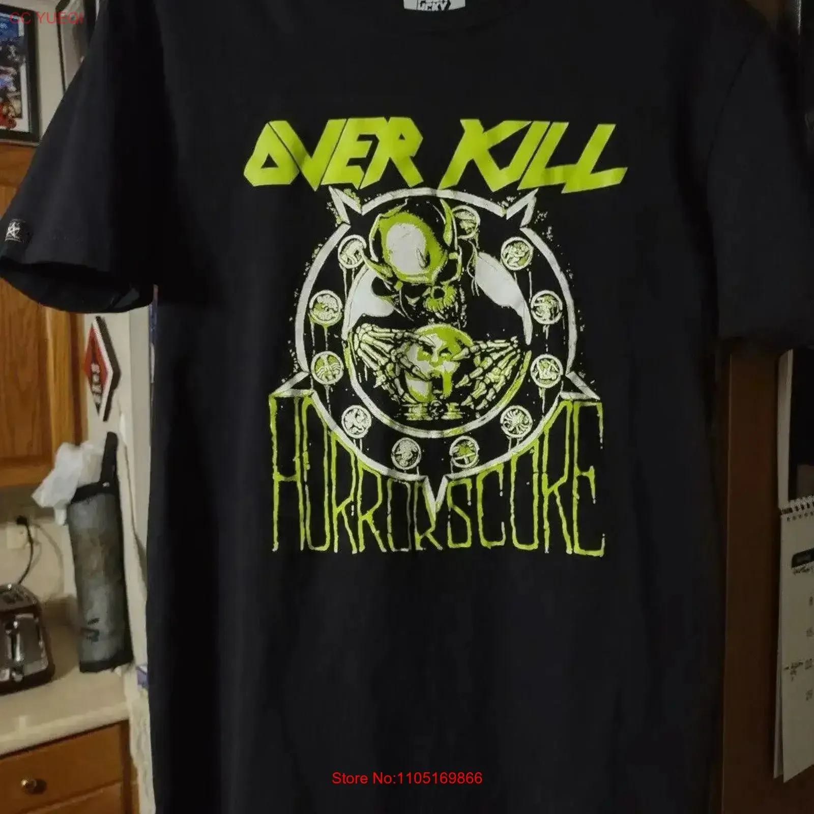 Overkill Horrorscore Puck Hcky T Shirt M vintage Washed graphic Top For Everyday Wear Soft Comfortable streetwear Breathable