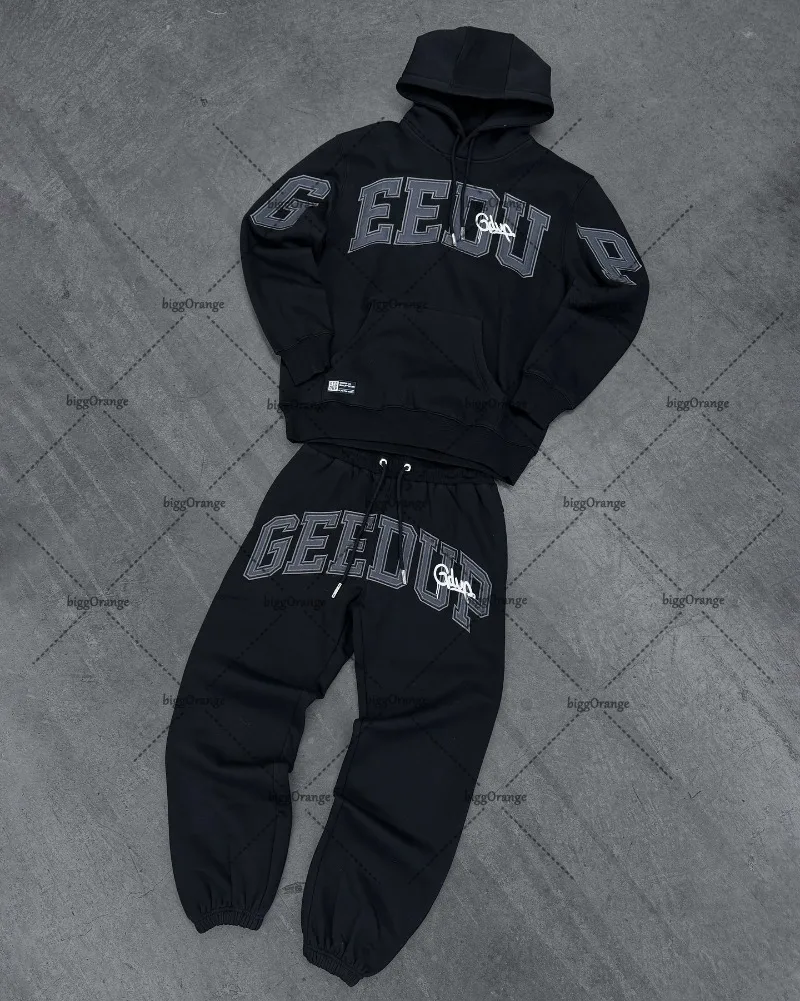 

New Streetwear Harajuku Letter Embroidery Oversized Sweatshirt Men Casual Fashion Y2K Hip-hop Vintage Loose Sweatpants Women