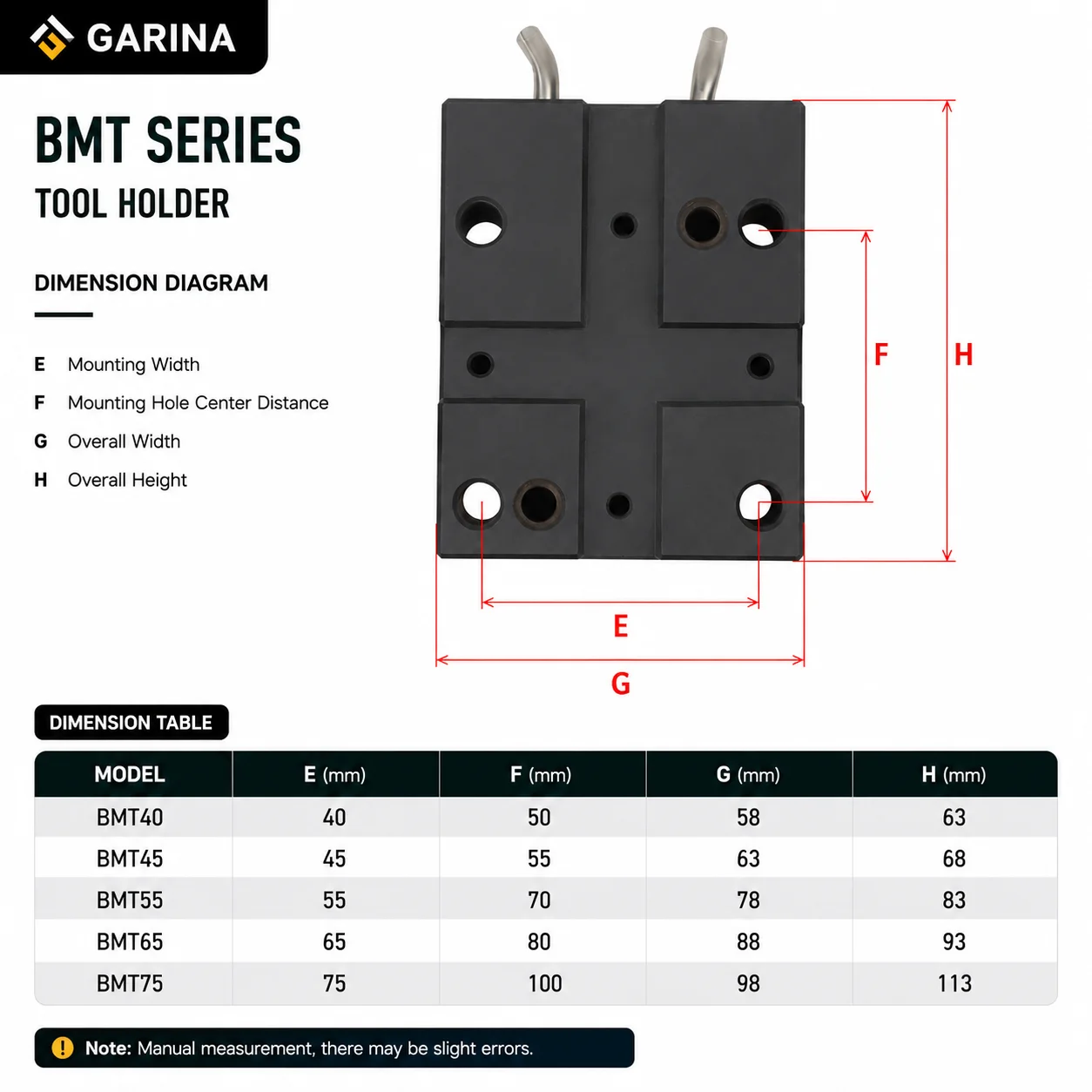 BMT Tool Holder CNC Lathe Static Tool Block BMT40 BMT45 BMT55 BMT65 BMT75 Turning Center Tool Holder